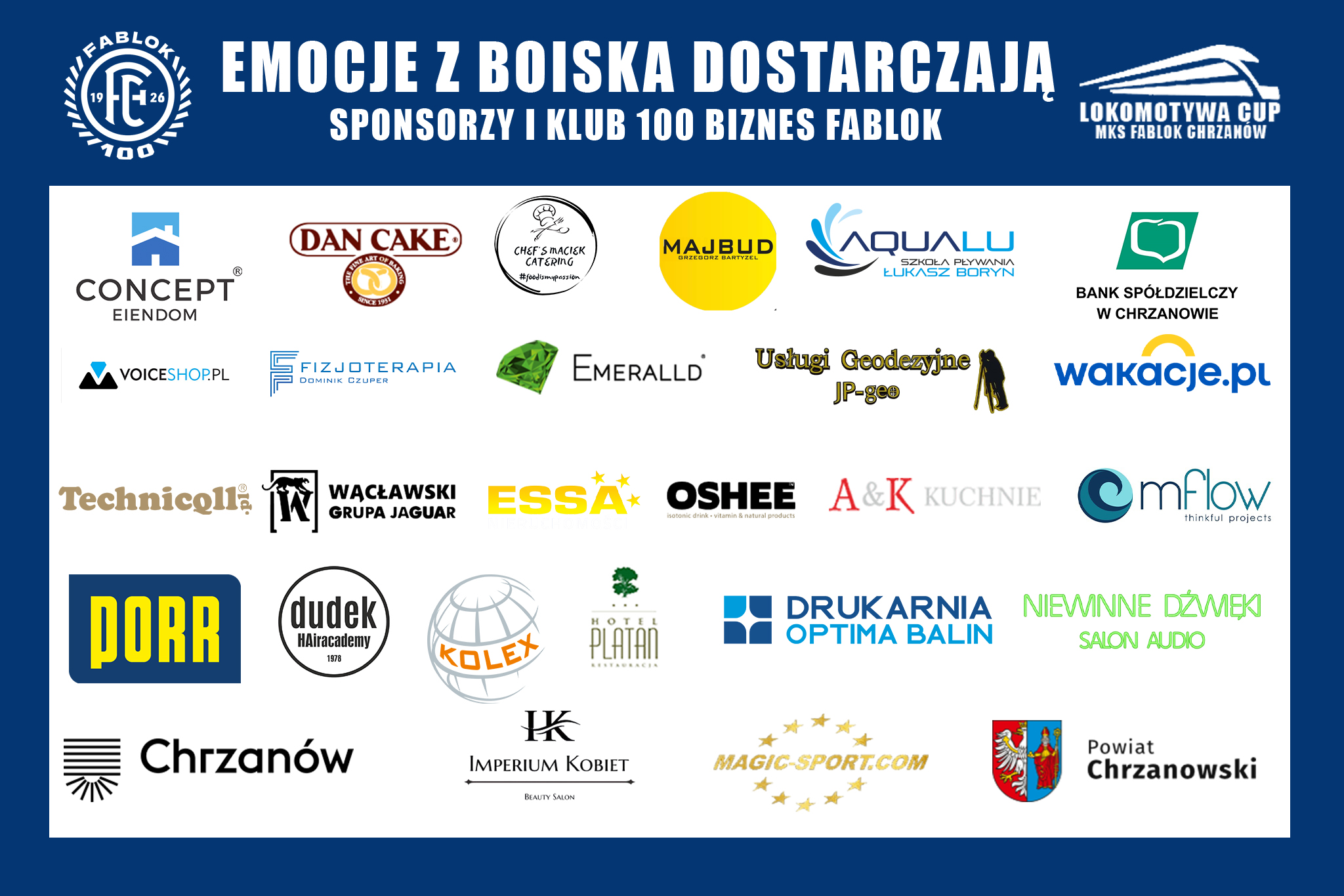 Sponsorzy Turnieju Lokomotywa CUP 2026